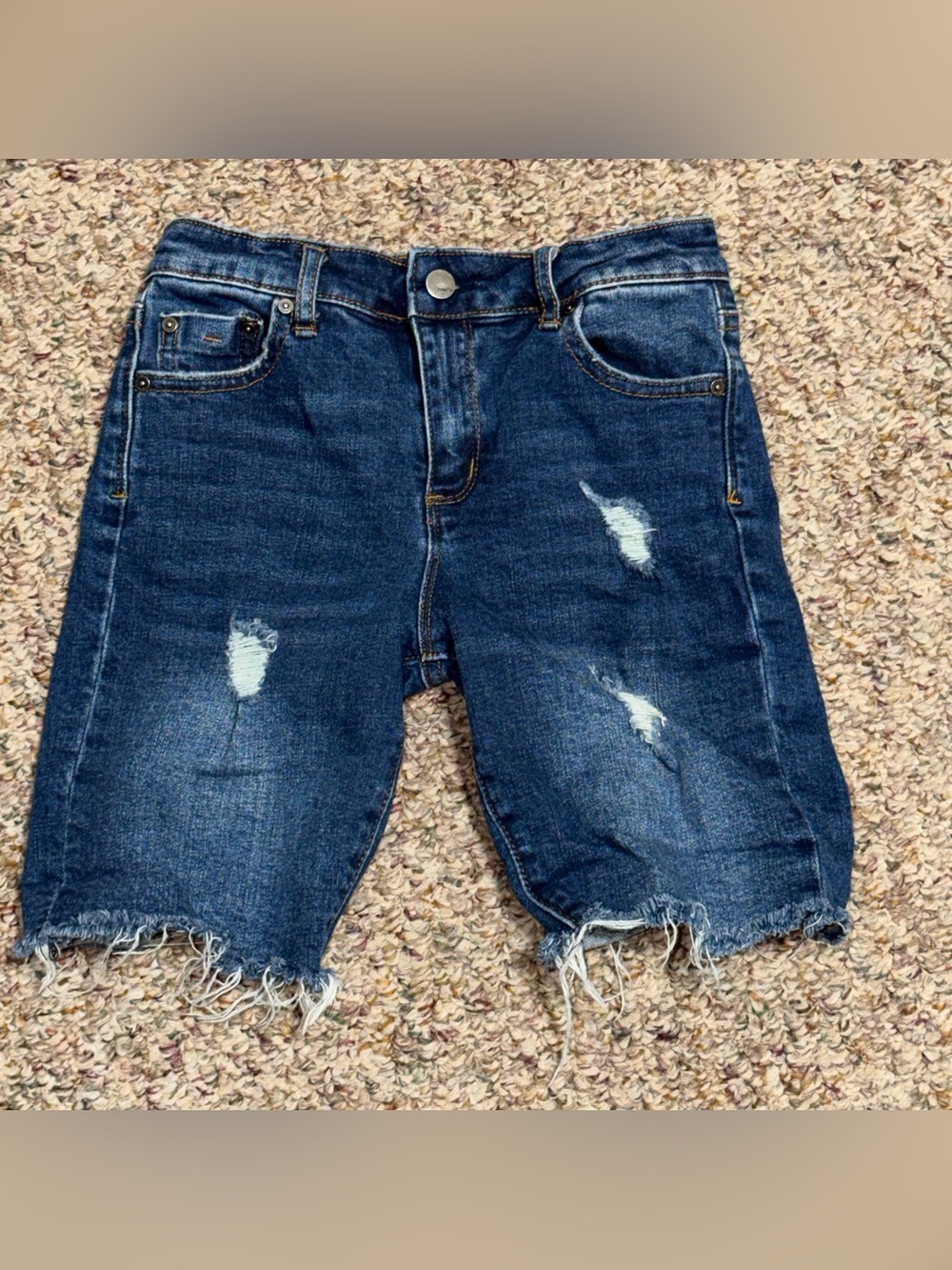 Girls size 10 shorts Distressed Denim Shorts in Dark Blue